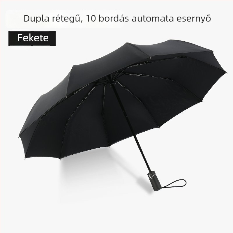 Kétszintes, teljesen automata összecsukható esernyő, nagy méretű, esőre és napsütésre, üzleti reklám esernyő ajándék