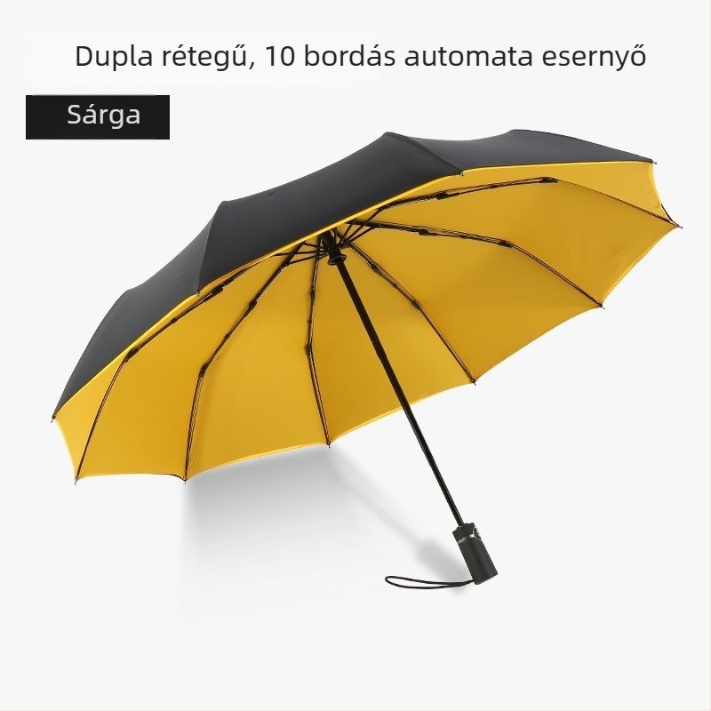 Kétszintes, teljesen automata összecsukható esernyő, nagy méretű, esőre és napsütésre, üzleti reklám esernyő ajándék