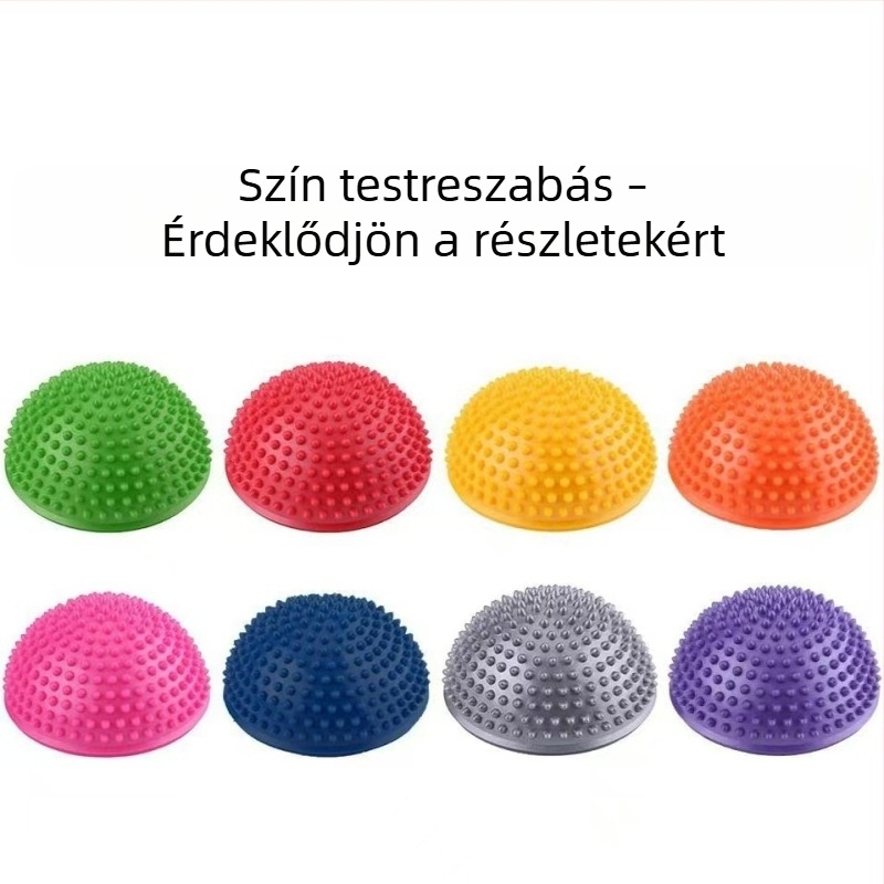 Jóga félkör alakú durian labda talpmasszázsra és test egyensúly edzésére, akupunktúrás pontok stimulálására, Pilates félkörös labda