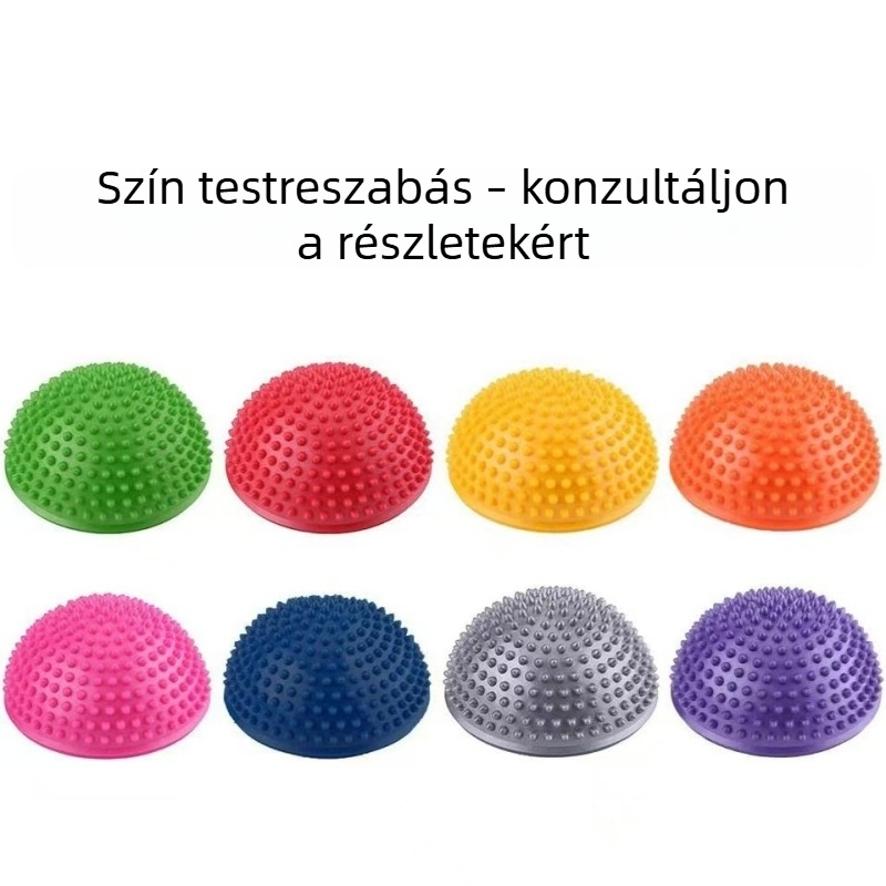 Jóga félkör alakú durian labda talpmasszázsra és test egyensúly edzésére, akupunktúrás pontok stimulálására, Pilates félkörös labda