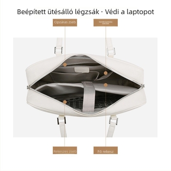 Uniszex laptop táska, 13–16 hüvelykig kompatibilis, divatos vállon hordható, vízálló és ütésálló, nagy kapacitású