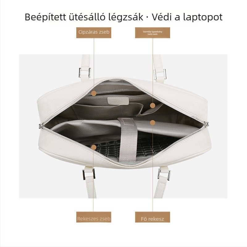Uniszex laptop táska, 13–16 hüvelykig kompatibilis, divatos vállon hordható, vízálló és ütésálló, nagy kapacitású