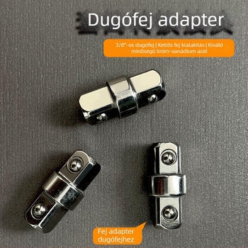 3/8" adapter sockets kettős fejjel, külső négyzetes reduktor, kattintós kulcs és ütőkulcs adapter