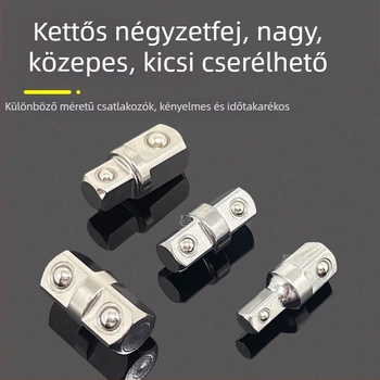 3/8" adapter sockets kettős fejjel, külső négyzetes reduktor, kattintós kulcs és ütőkulcs adapter