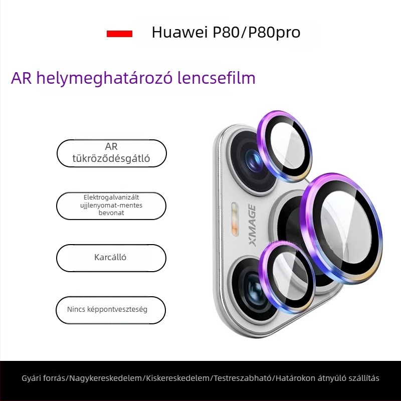 Huawei P80 Pro kameraobjektív védő — edzett üveg, AR optikai antireflexiós bevonat