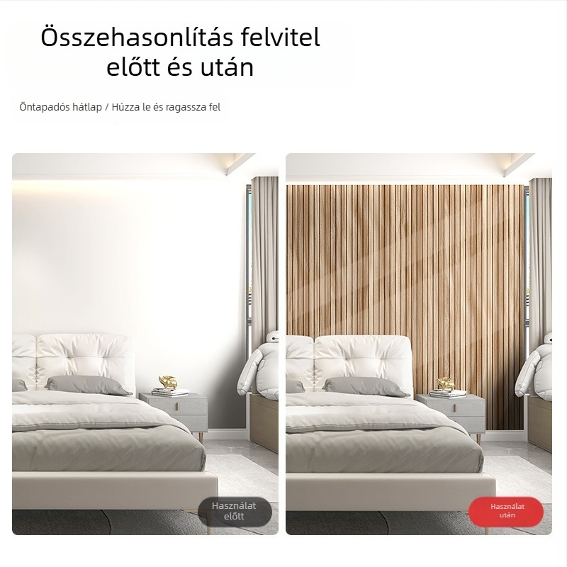 3D falmatrica fa textúrájú, csempe imitációval és rácsos mintával, PVC