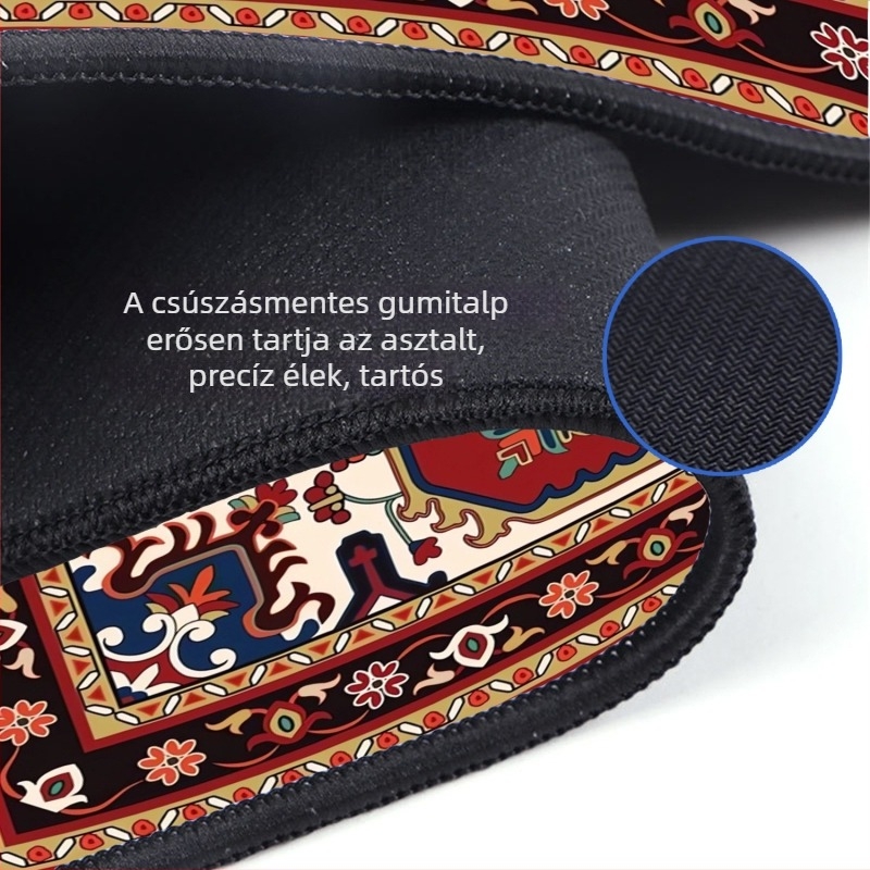 Retro perzsa mintás egérpad, ultra-nagy, szennyeződésálló, csúszásmentes, e-sport játékpad, számítógépes billentyűzethez és irodai asztalhoz