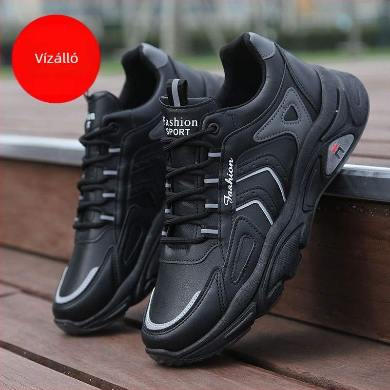 Férfi hálós anyagú tornacipő, légáteresztő, hétköznapi fehér nyári cipő, trendes dad shoes stílus