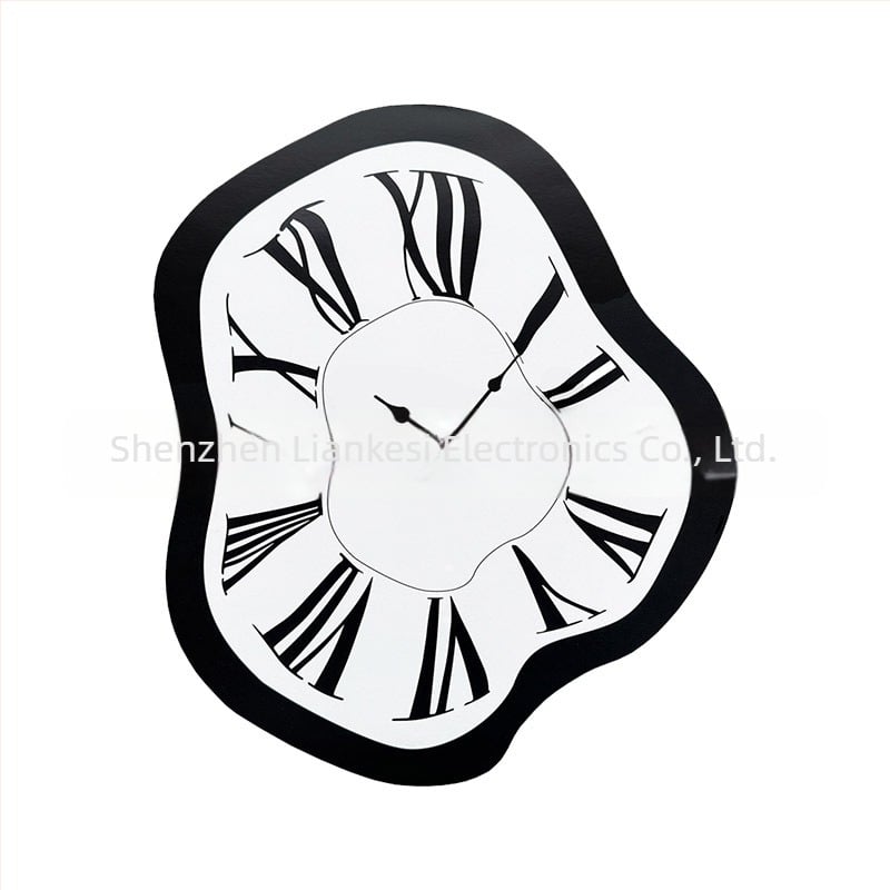 Dali ihletésű görbült falióra, csendes, akril dekoráció a nappaliba, minimalist stílus