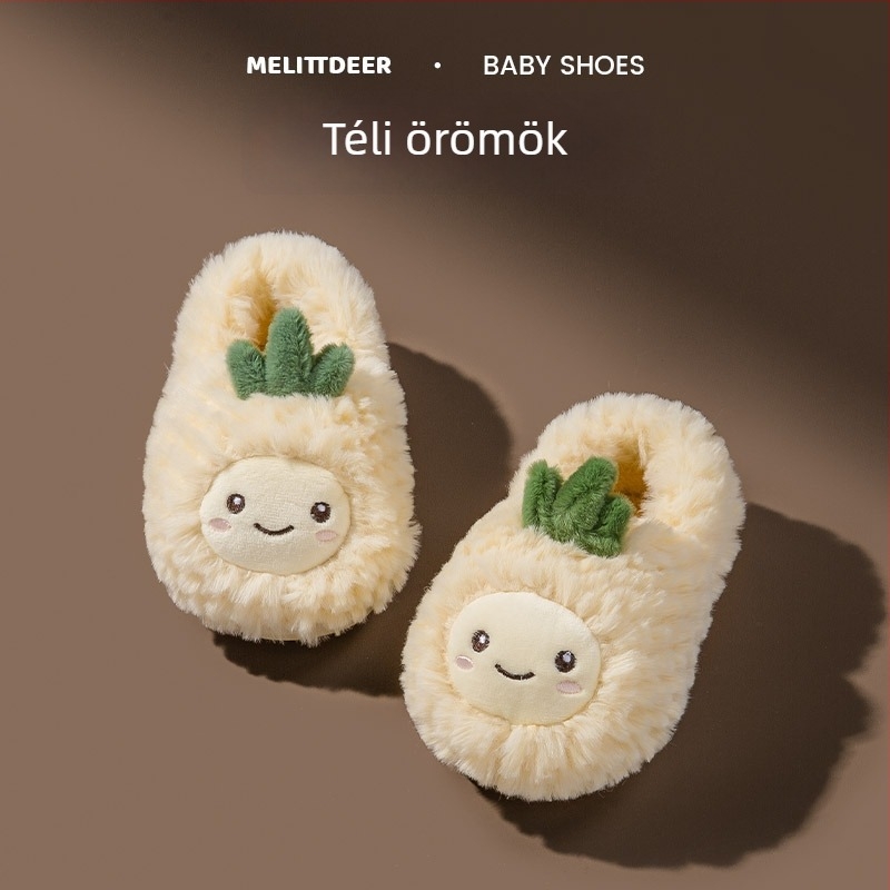 Gyerekek téli beltéri papucs, zárt hátsó résszel, pamut-fleece bélés, mesefigurás mintával