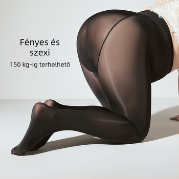 Plusz méretű nylon harisnya lóolajjal, selymes felület, fényes, áttetsző, sexy fazon