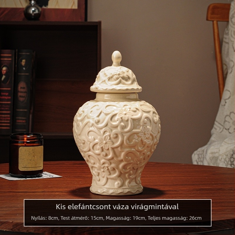 Vintage-stílusú arany kerámia váz nappalira, előszobába vagy balkonra, ideális friss vagy száraz virágokhoz
