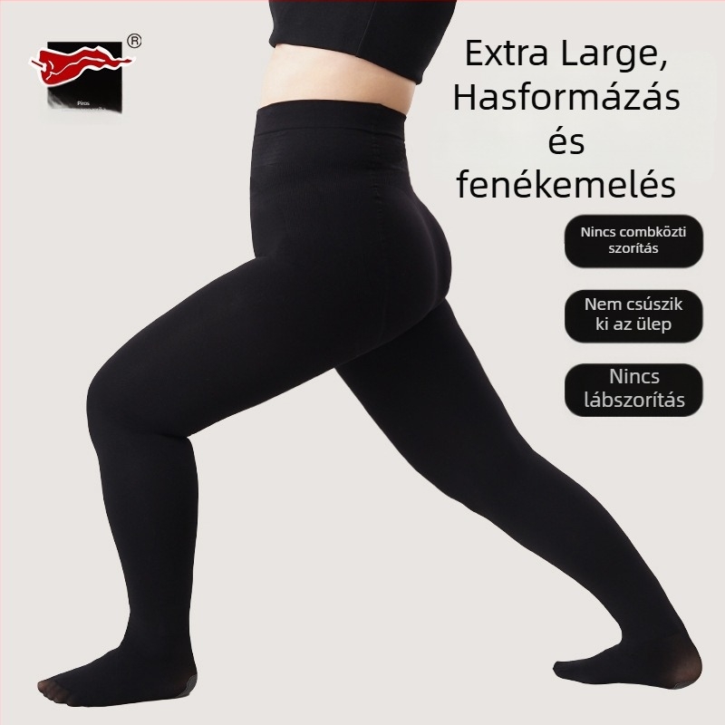 Plusz méretű magas derekú, varrás nélküli hasformáló és csípőemelő leggings őszi viseletre