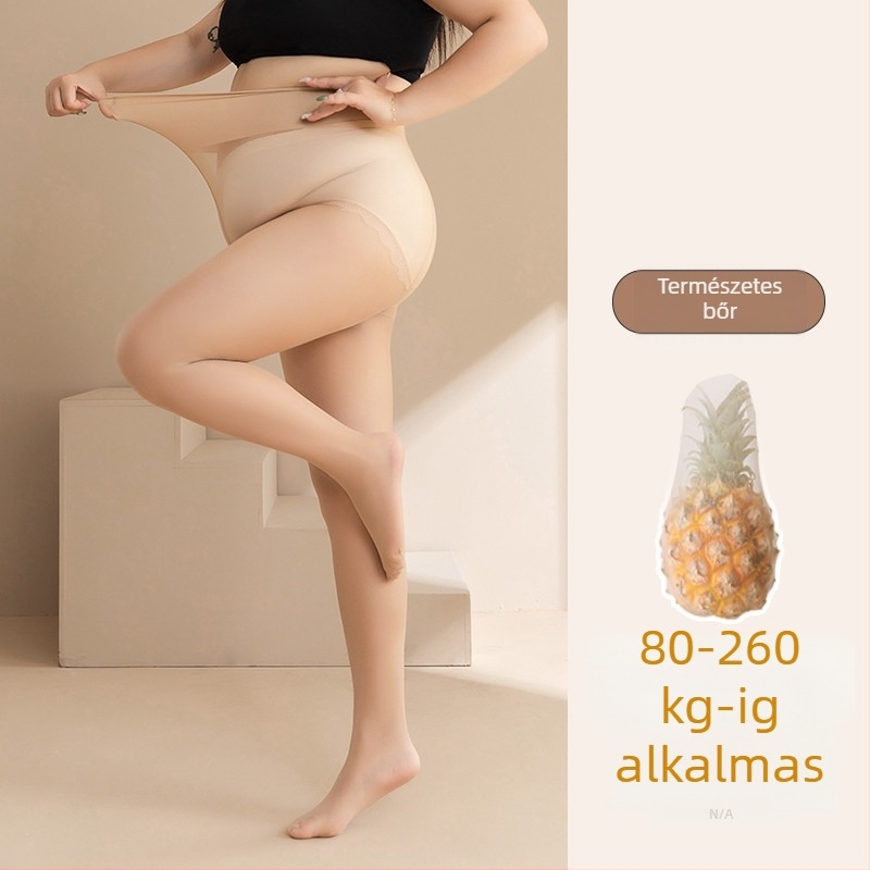 Plusz méretű női harisnyanadrág, anti-snag, nyári ultra vékony, hosszú, fekete-nude színben
