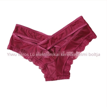 Női sexy alacsony derékszintű ice silk fehérnemű, csipkés szegéllyel és maszkos Superman mintával