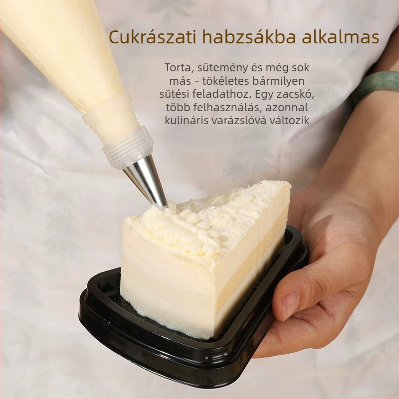 Egyszer használatos díszítő tasakok, nagy, közepes és kis méretben, üres díszítő tasakok