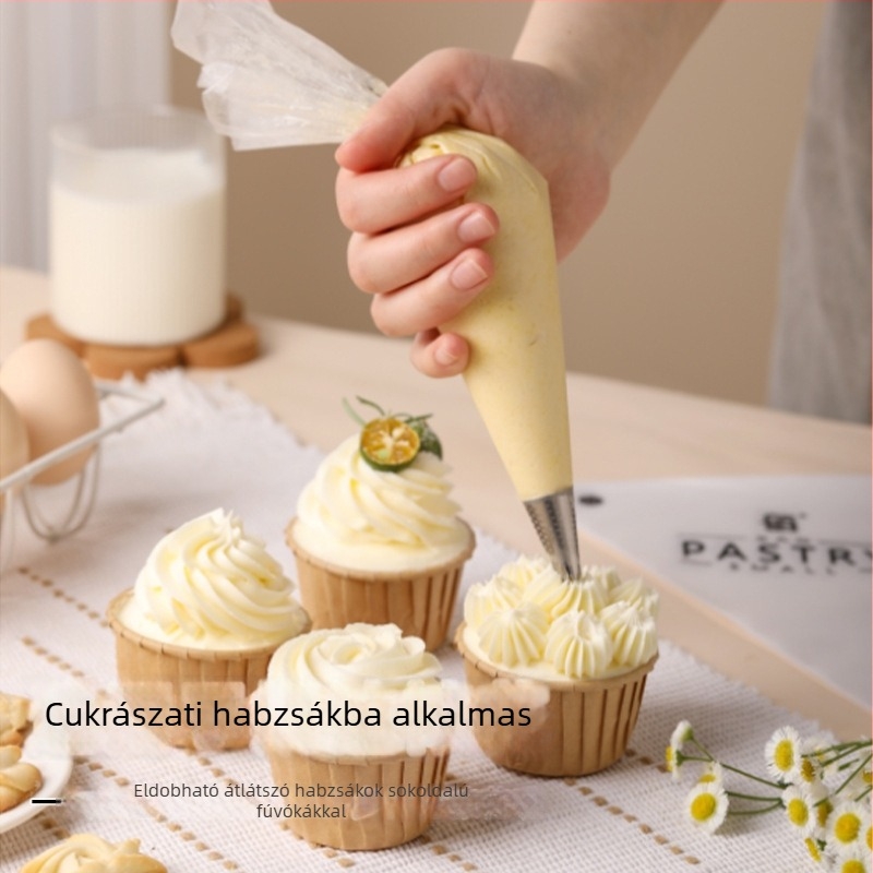 Egyszer használatos díszítő tasakok, nagy, közepes és kis méretben, üres díszítő tasakok