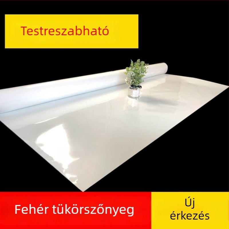 Fehér tükrös szőnyeg esküvőre — kétoldalas tükrös szőnyeg T-alakú színpadi háttérhez, dekorációk és kellékek