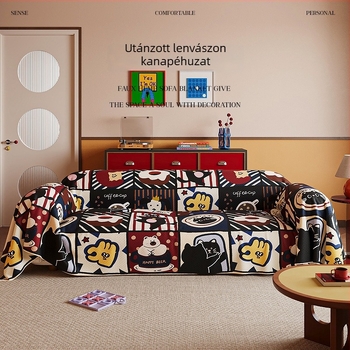 Retro patchwork kanapéhuzat, egy darabos kivitel, minden évszakra, teljes lefedettség