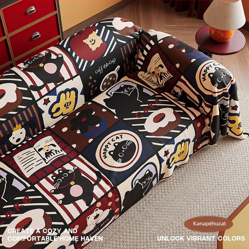 Retro patchwork kanapéhuzat, egy darabos kivitel, minden évszakra, teljes lefedettség