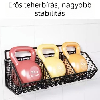 Kovácsoltvas hagyma, gyömbér és fokhagyma tároló polc – falra szerelhető, fúrás nélkül