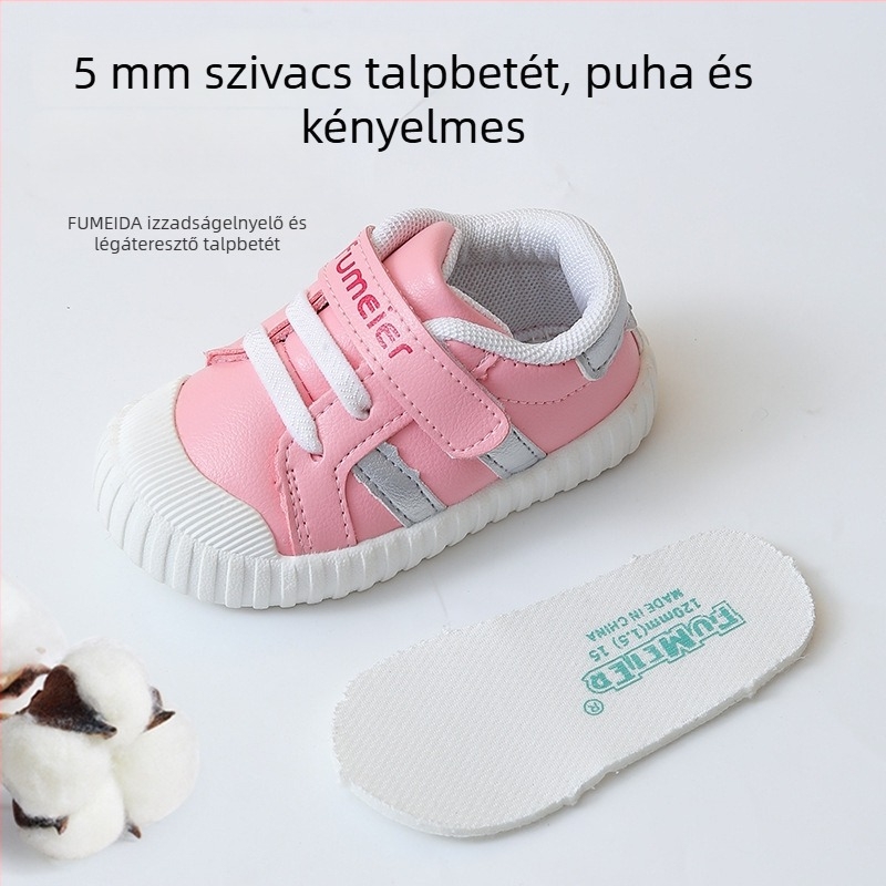 Tótyogók cipők gyerekeknek, 0–2 évesek, aranyos sportcipők, csúszásmentes talppal, uniszex, Velcro-zár