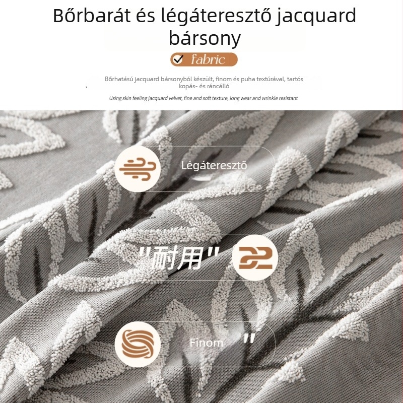 Levélszínű Chenille kanapévédőhuzat, univerzális illeszkedés moduláris kanapéra, fehér, 3D prémium hatás, macskakarcolás elleni védelem