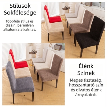 Beépített háttámlás elasztikus székhuzat készlet étkezőasztalhoz és székekhez — minimalistikus otthoni dizájn, négy évszakos használatra