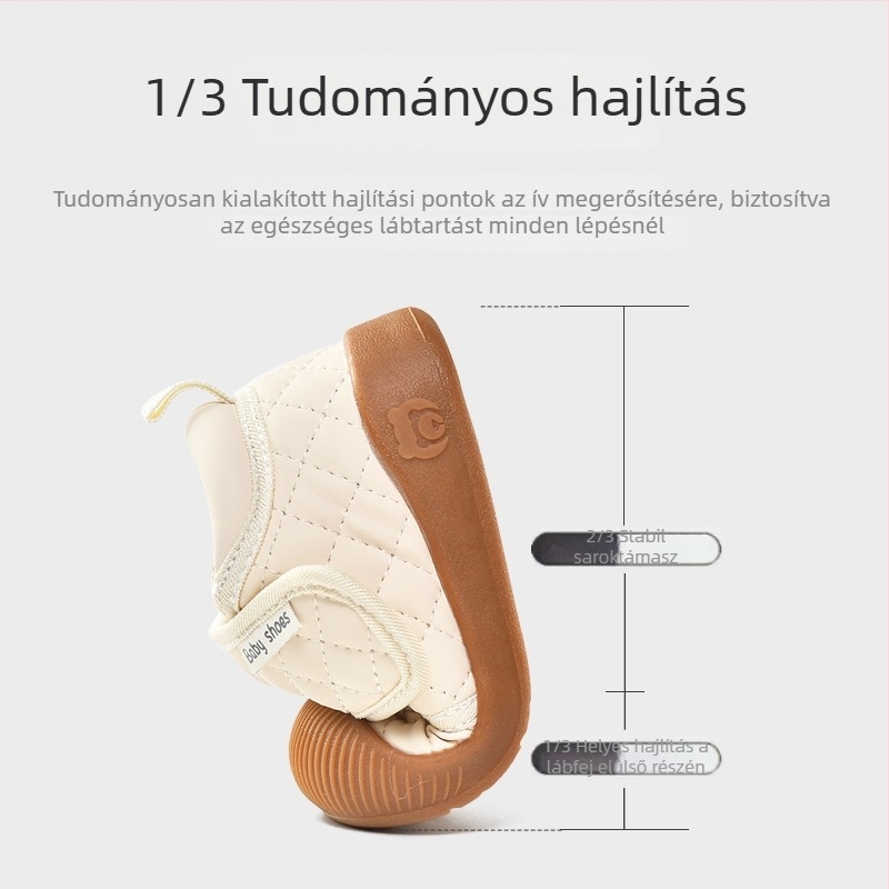 Légáteresztő, puha talpú járócipő babáknak, 0–2 év, tavasz–ősz