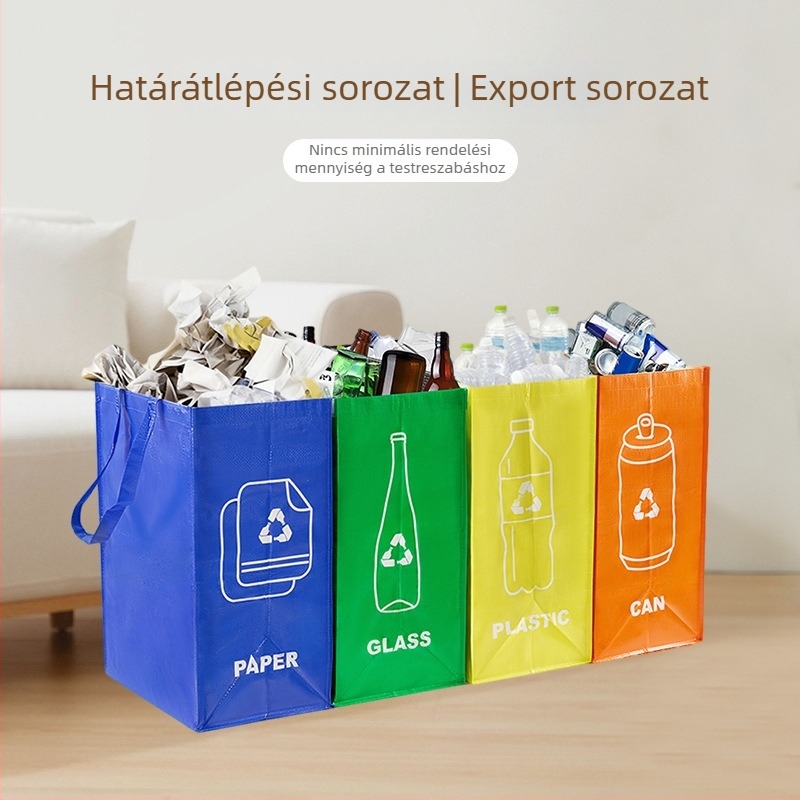 PP tároló táska, vízálló szemetes- és szelektív hulladék gyűjtéshez való táska