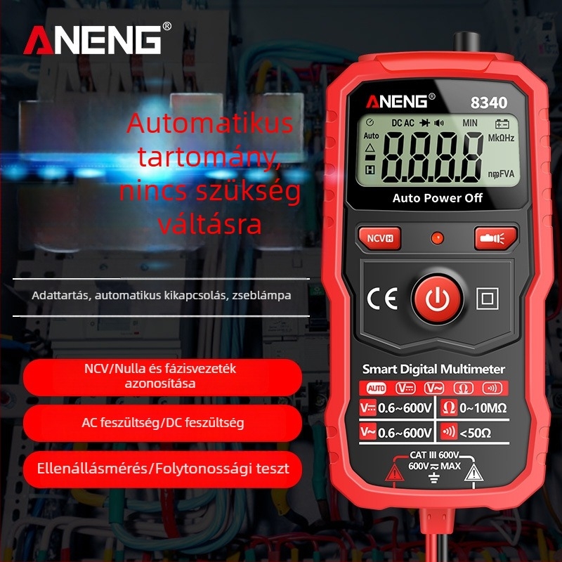 ANENG Automatikus tartományú digitális multiméter, nagy pontosságú, égés elleni védelem, kompakt háztartási ampermérő
