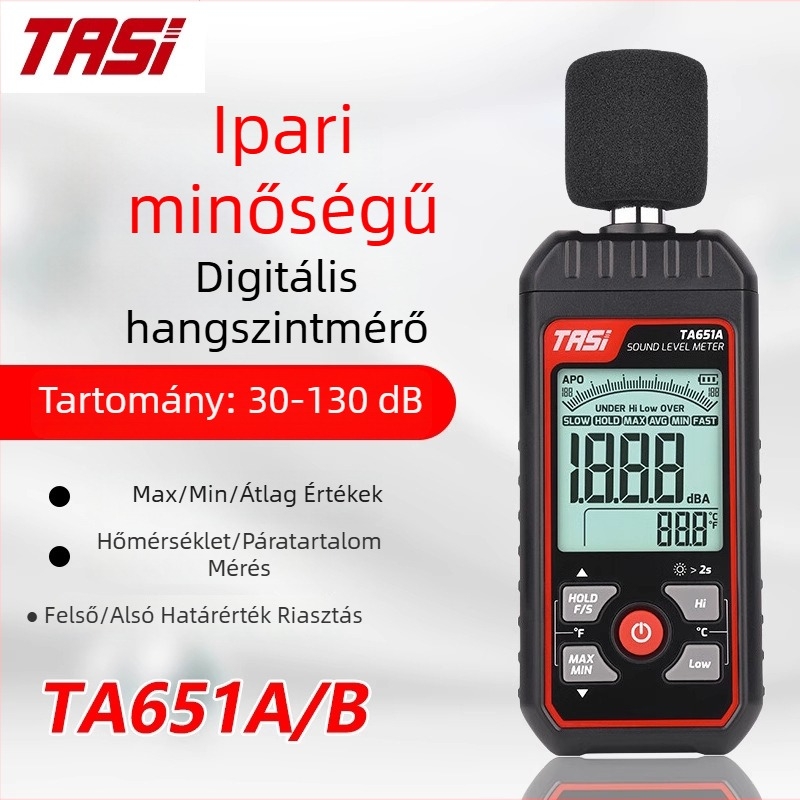 TA651 sorozat ipari digitális zajmérő, felső- és alsó határriasztással és nagy pontosságú érzékelővel
