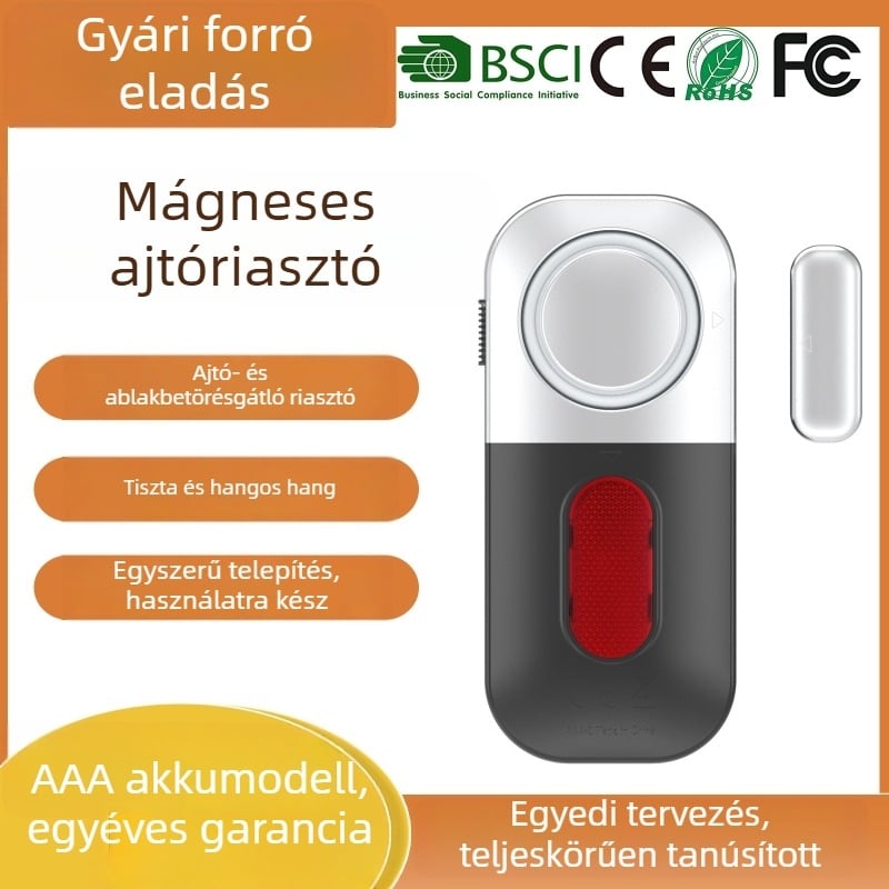 Vezeték nélküli ajtó- és ablakriasztó rendszer mágneses szenzorral, 130 dB, otthoni használatra, modell MSA-826