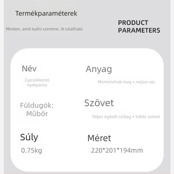 Memóriahabos U-alakú utazó nyakpárna, nyak támogatással és nyaki masszázzsal