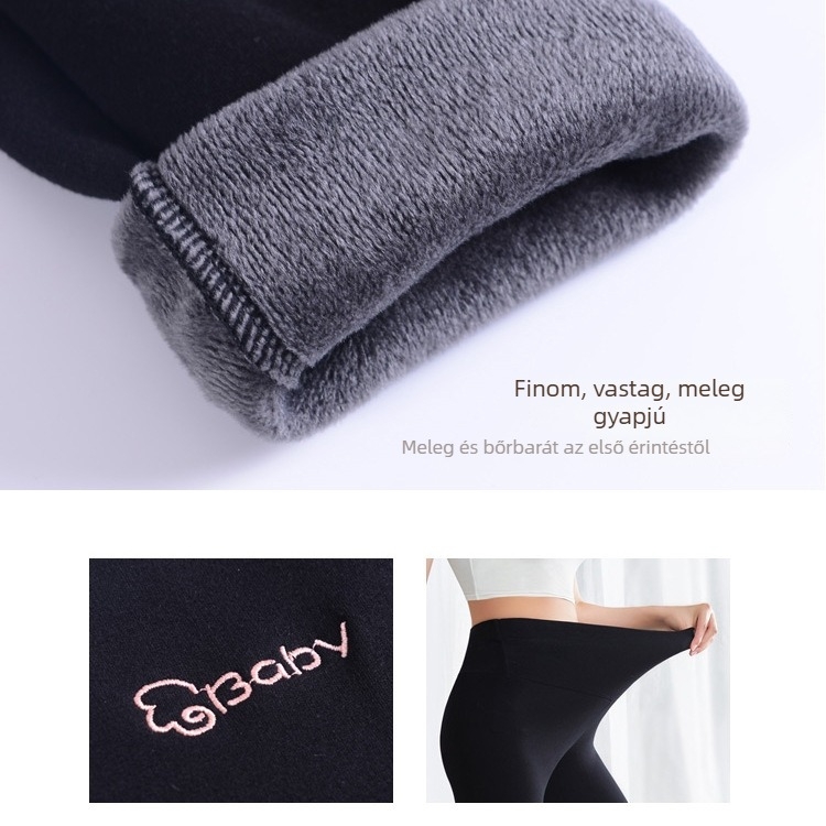 Meleg kismama leggings ősz-télre fleece béléssel