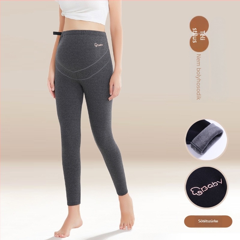 Meleg kismama leggings ősz-télre fleece béléssel