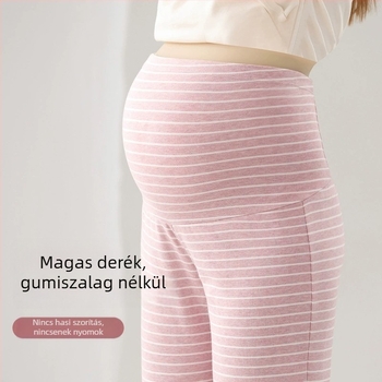 Terhességi nadrág tavasz–őszre, laza derékkal, pizsama nadrág, amelyet ki- és be lehet venni a szabadba is, nagy méret, karcsú vonal otthoni viselethez kismamáknak