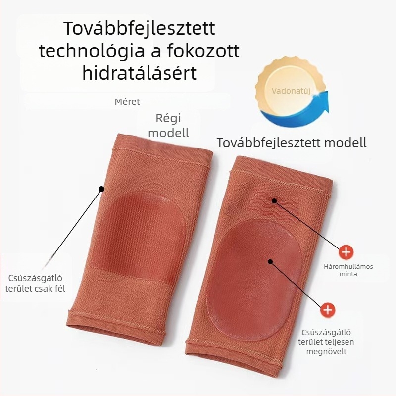 Fejlesztett gél sarokvédő zokni, csúszásmentes, puha védő, uniszex, félhosszú