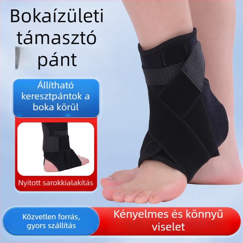 Bokarögzítő ortézis acéllemezzel és támasztó pánttal