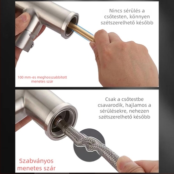 304 rozsdamentes acélból készült, magasnyomású beömlőcső mosogatóhoz és mosdóhoz, meleg- és hidegvíz beömlőcső, robbanásbiztos hosszabbító