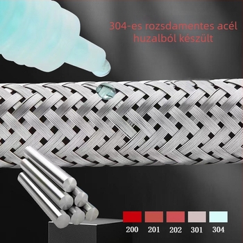 304 rozsdamentes acélból készült, magasnyomású beömlőcső mosogatóhoz és mosdóhoz, meleg- és hidegvíz beömlőcső, robbanásbiztos hosszabbító