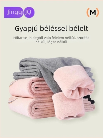 Jingqi kismama gyapjúkeverék fleece-béléssel ellátott leggings, őszi–téli