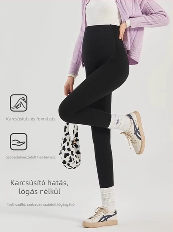 Jingqi kismama gyapjúkeverék fleece-béléssel ellátott leggings, őszi–téli