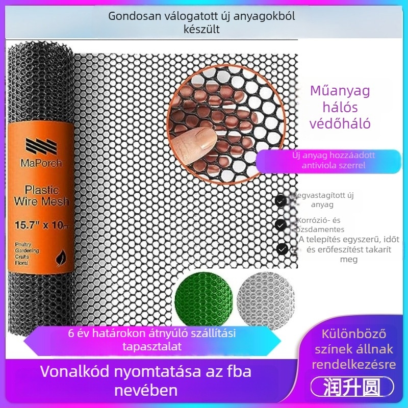 Műanyag védőháló madarak számára – csirke- és kacsa kerítés, kültéri védőkerítés, halastó elválasztó háló, erkélyvédő háló