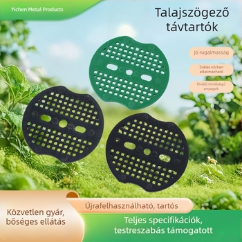Műanyag U-alakú távtartók virágcserepek rögzítéséhez, mozgás és gyomok megelőzéséhez, 100 darab/csomag, zöld és fekete.