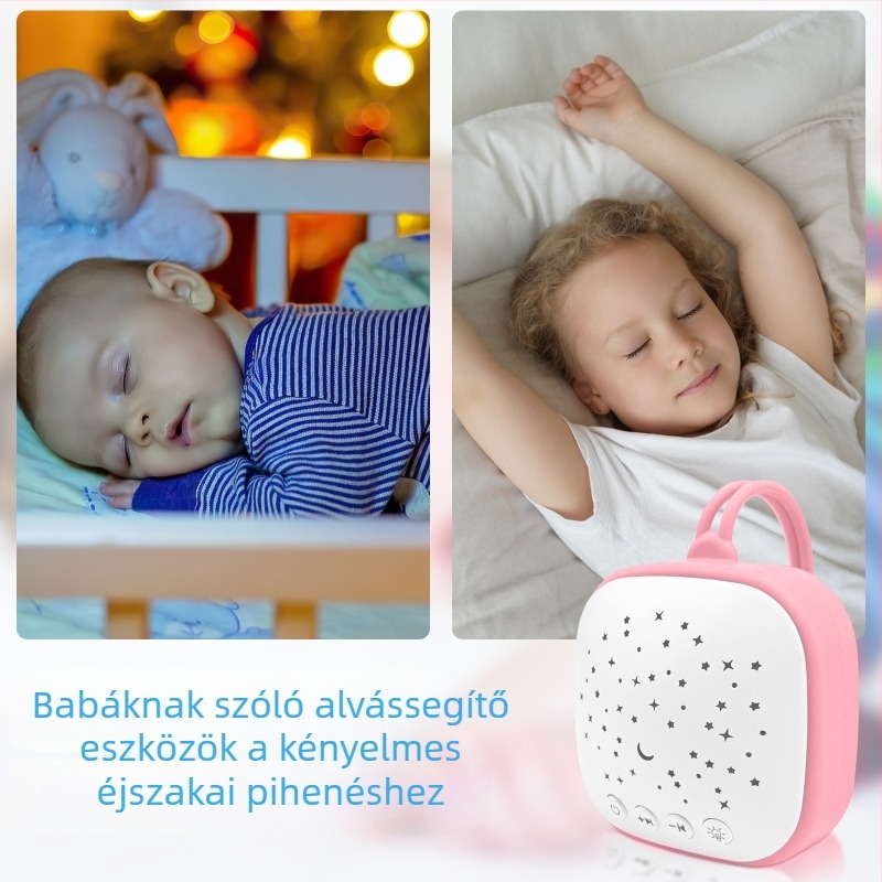 Hordozható baba alvássegítő fehér zajjal és zenével