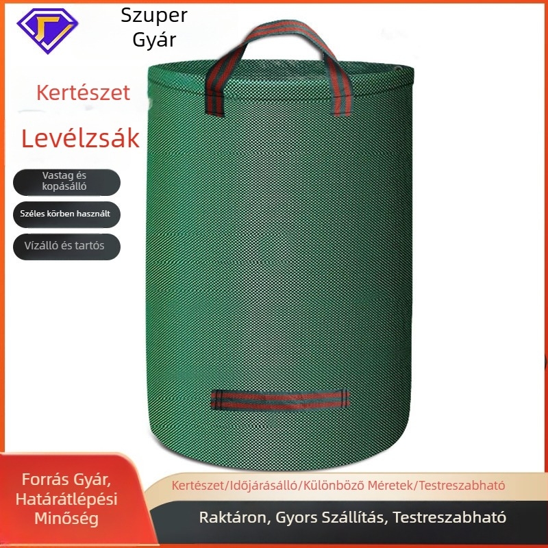 Vízálló levélzacskó nagy kapacitású kerthez, kültéri összecsukható a lehullott levelek és kerti hulladék számára