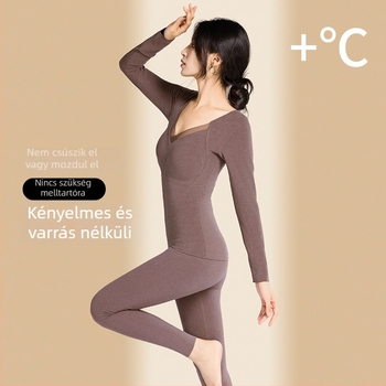 Grafén-fűtő termo készlet hosszú ujjú felsővel és leggings-szel, beépített melltartó betétekkel