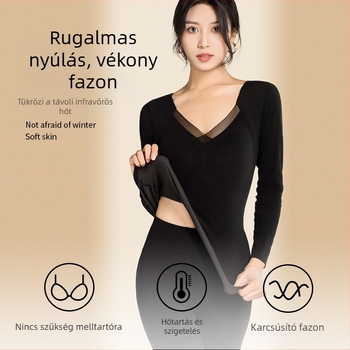 Grafén-fűtő termo készlet hosszú ujjú felsővel és leggings-szel, beépített melltartó betétekkel