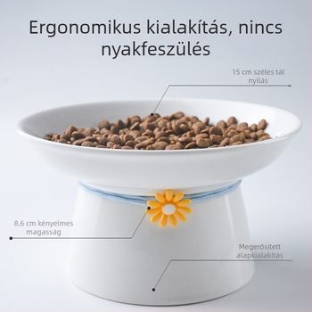 Kerámiából készült macskatál magas lábakkal, nordic stílusú, tál etetésére és ivására macskáknak, nyakvédő dizájn, megkönnyíti az emésztést